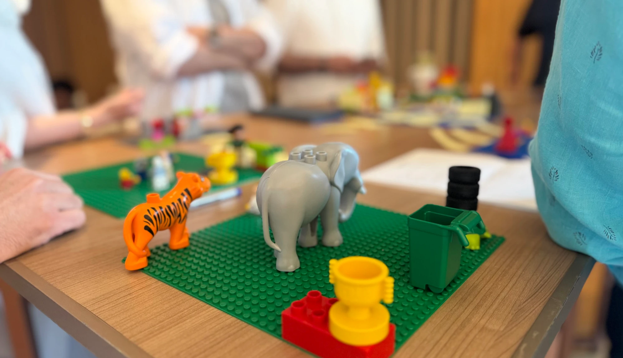 LEGO Serious Play model with elephant and tiger